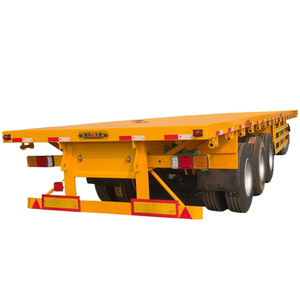 รถกึ่งพ่วงรถบรรทุกกึ่งพ่วง3เพลา60ตัน20/40ฟุตสำหรับขนส่งดาดฟ้าแบนเตียงสูง - Product Image 5