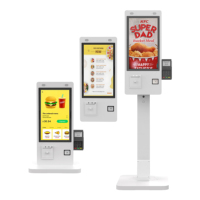 Kiosque de commande et de paiement alimentaire en libre-service 21,5'' 23,8'' 27'' 32'' avec écran tactile Windows et imprimante d'étiquettes 10 points