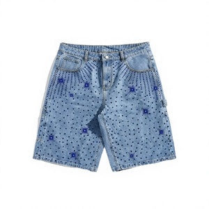 Pantalones Cortos Deportivos de Mezclilla para Hombre, con Logotipo Personalizado, Color Sólido, Cintura Elástica, Venta al Por Mayor, Nuevo Diseño, Tallas para Adultos - Product Image 1