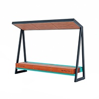 Banc public moderne en bambou pour paysage urbain, siège intelligent à énergie solaire avec recharge USB sans fil, modèle GGY-10