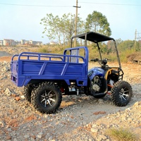 Quad 250cc 4x4 robuste à refroidissement par eau avec benne hydraulique et pneus antidérapants pour la récolte agricole