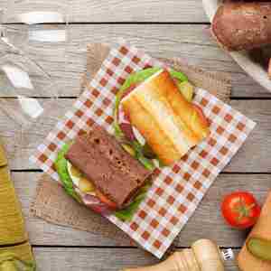 Custom Greaseproof Craft <b>Paper</b> Hamburger Sandwich Packaging with <b>Wax</b> Coating for Food Cake Candy - Product Image 3