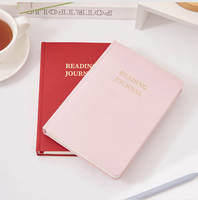 Agenda quotidien A5 en cuir rigide, journal de lecture, 100 feuilles, cadeau pour les amoureux des livres et suivi des avis, 65 avis, reliure cousue