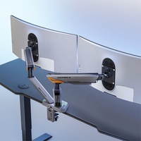 Bras de moniteur mécanique à ressort double ultra large robuste LDT93-C024L 17-38 pouces 16 kg avec éclairage RVB pour jeux