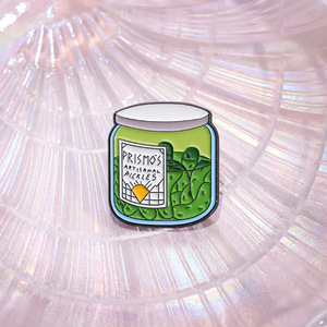 Pin Metálico con Diseño Creativo y Divertido de Pepinillo Encurtido en Tarro de Kimchi de Dibujos Animados, Impresión UV - Product Image 5