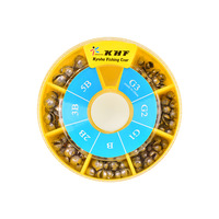 Boîte de plombs fendus assortis TG de 0,2 à 1,7 g, sept tailles, avec plomb de détection amovible pour la pêche à la carpe en étang et en réservoir