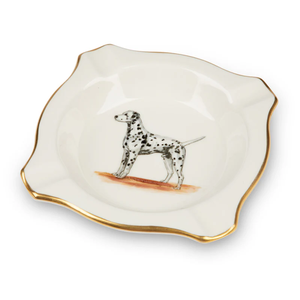 Cenicero dálmata pintado a mano Vintage <span class=keywords><strong>Abercrombie</strong></span> & Fitch con borde dorado - Product Image 2