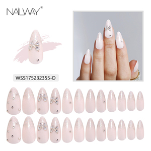 <span class=keywords><strong>Uñas</strong></span> Postizas de Alta Calidad, 24 Piezas, ABS, <span class=keywords><strong>Color</strong></span> Nude Almendra, <span class=keywords><strong>Uñas</strong></span> 3D a Presión, Cobertura Completa <span class=keywords><strong>con</strong></span> Purpurina para Dedos - Product Image 5