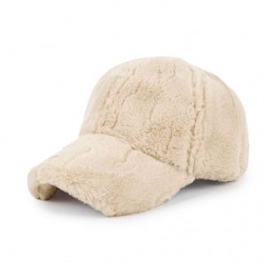 Gorra de Béisbol de Felpa para Mujer, Otoño e Invierno, Cálida, Nueva, de Alta Calidad, Gorro de Piel, Gorras de Béisbol de Felpa - Product Image 3