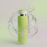 Bouteille d'eau isotherme en acier inoxydable à double paroi personnalisée avec couvercle à poussoir, sans BPA, anti-fuite, pour le cyclisme et les activités de plein air