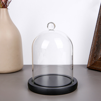Dômes en verre transparent soufflé à la main avec base pour cadeau de mariage Cloche en verre moyen décoration de maison dôme en verre