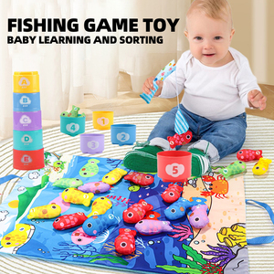 Ensemble <span class=keywords><strong>de</strong></span> jouets <span class=keywords><strong>de</strong></span> pêche en tissu, jeu <span class=keywords><strong>de</strong></span> pêche, jouets éducatifs pour bébés et enfants, <span class=keywords><strong>jouet</strong></span> d'apprentissage par tri, tapis <span class=keywords><strong>de</strong></span> jeu intérieur pour bébé - Product Image 1
