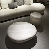 Mesa de Centro de Estilo Wabi-Sabi, Inspirada en la Italiana, de Lujo Ligero, con Orificios de Ventilación, de Plástico Reforzado con Fibra de Vidrio, de Alta Gama, Artística