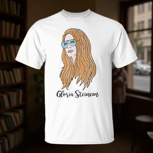 T-shirt avec illustration artistique vintage en aquarelle, icône féministe, design Gloria Steinem - Product Image 3