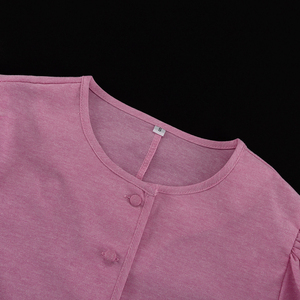 2025 boutonné haut court chemise et volants taille haute a-ligne Mini jupe <span class=keywords><strong>rose</strong></span> coton 2 pièces décontracté été ensembles pour les femmes - Product Image 6