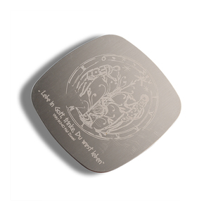 Portable Custom Logo <b>Silver</b> Laser Square Metal <b>Coaster</b> for Drinks - Product Image 1
