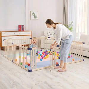 Parc de jeu pliable en bois pour bébés et tout-petits, barrière de sécurité intérieure et extérieure, enclos portable pour aire de jeux pour enfants - Product Image 3