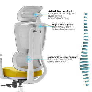 <span class=keywords><strong>Chaise</strong></span> <span class=keywords><strong>de</strong></span> <span class=keywords><strong>bureau</strong></span> ergonomique moderne <span class=keywords><strong>de</strong></span> haute qualité en maille, pivotante, avec accoudoirs réglables et base en aluminium - Origine Sichuan - Product Image 5