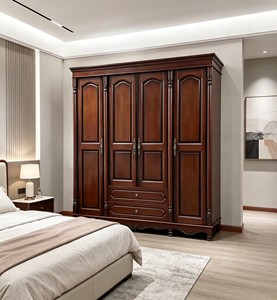 Armario Tradicional de Madera Maciza con Puertas de Panel Elevado y Diseño con Bisagras, Gran Capacidad, Estilo Antiguo - Product Image 3