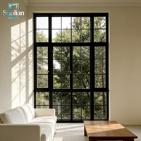 Ventana Francesa Personalizada de Aluminio con Vidrio Laminado Templado para Edificios Residenciales Modernos