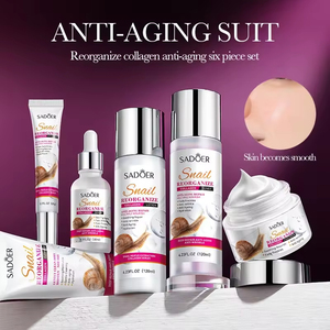 Bộ chăm sóc da dưỡng ẩm, làm mịn da, chống nhăn, chứa collagen, ốc sên và vitamin C, sản xuất theo đơn đặt hàng, dành cho nam và nữ - Product Image 1