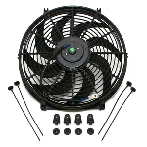 10 pulgadas 80W 120W coche auto universal radiador ventilador negro S-Blade ventilador de radiador eléctrico