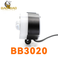Baobao BB3020 Phare LED externe 12V en aluminium pour moto, couleurs RGB Flash Blanc/Jaune, 3 lentilles, super lumineux, pour modernisation et remplacement