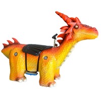 Équipement d'attraction pour aire de jeux intérieure/extérieure pour enfants, Dragon animatronique en acier grandeur nature à monnayeur, à chevaucher, pour espace de jeux public