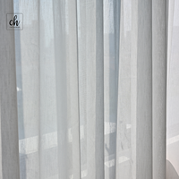Tissu de rideau transparent effet lin série 6003 en gros, 100 % polyester, voile de poids moyen, filtrant la lumière pour fenêtre
