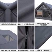 Tente Gonflable d'Extérieur Portable 8+8.8 Pro Améliorée, Qualité Supérieure, Quatre Saisons, 5-6 Personnes, Coupe-Vent, en Oxford, Personnalisable en Usine
