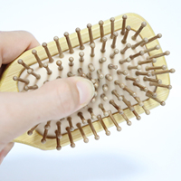 Brosse à cheveux en bambou pour hommes, cheveux courts, picots en bois naturel, antistatique, massage doux du cuir chevelu, peigne, outil de coiffage