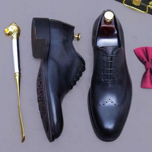 Botas de Cuero para Vestir Formal, Zapatos de Hombre Estilo Brogue Inglés, Zapatos de Cuero Genuino para Boda - Product Image 5