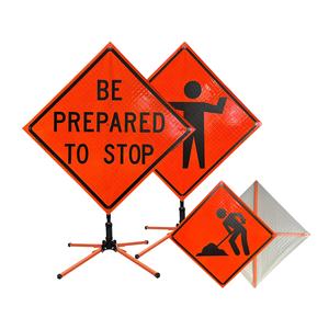 تحذير برتقالي قابل للطي قابل للطي عاكس للتحكم في الطرق علامة مرنة مخصصة لحركة المرور - Product Image 2