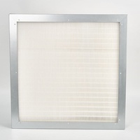 Filtro HEPA plisado H13 H14 U15 U16 U17 de alta temperatura para cuartos limpios de laboratorio personalizados, con marco de acero galvanizado y filtro de caja de papel