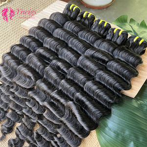 12A级未加工印度寺庙人发100% 天然原始角质层对齐松散深波束 - Product Image 2