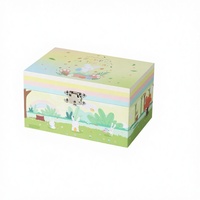 Caja Musical de Papel con Manivela Giratoria, Espejo e Impresión UV, Caja de Regalo Personalizada de Lujo Ecológica para Pascua, Navidad, San Valentín