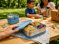Maßgefertigte Auslaufsichere Edelstahl Bento-Lunchbox Lebensmittelbehälter mit Abnehmbaren Silikon-Trennwänden Bento-Box