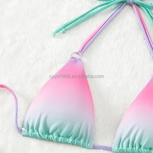 Conjunto de Bikini de Verano de Alta Calidad OEM, Personalizado, con Tirantes y Cordones, Traje de Baño Sexy con Estampado, Sostén Push-up, 2 Piezas - Product Image 5
