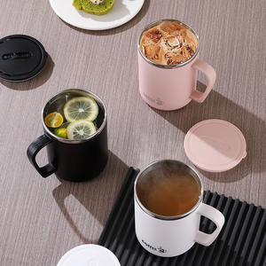 Water-<b>Cup</b> Stainless Steel Mug 304 Vacuum Insulated With Lid For Coffee Tea Water Office Home Use Minimalist Design - Product Image 1