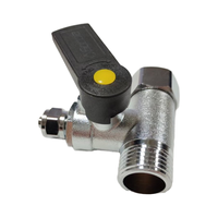 Robinet à bille en laiton avec poignée ABS chromée 6mm/8mm Trois voies Eau Filetage mâle 1/2 Robinet en laiton Vente en gros d'usine ODM/OEM