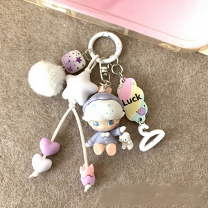 Porte-clés en plastique en gros, figurine de dessin animé mignonne, pendentif poupée Kawaii, breloque de sac, chaîne de porte-clés de voiture pour femmes et filles - Product Image 4