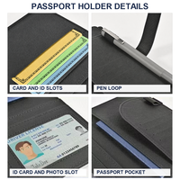 Porte-passeport multi-poches en cuir PU Saffiano, portefeuille de voyage avec 7 emplacements pour cartes, boucle pour stylo, fenêtre pour carte d'identité, porte-clés, poche zippée pour billets de banque