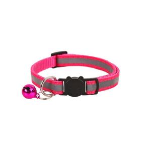 Verbessertes verstellbares, gestreiftes Katzen halsband aus Nylon mit reflektieren der Licht abreiß schnalle und Haustier halsband glocke für Katzen und Hunde - Product Image 3