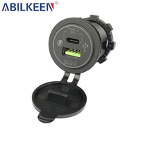 Chargeur USB C pour voiture 12V avec prise USB C 45W PD3.0, port de charge rapide 18W Quick Charge 3.0, prise marine 12-24V, interrupteur d'alimentation, chargeur USB C pour voiture