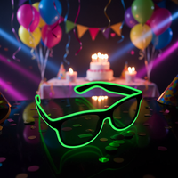 Lunettes de soleil LED lumineuses et amusantes Neon-Glo rechargeables par USB pour les fêtes du Nouvel An et les mariages - Lunettes lumineuses portables