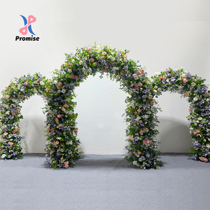 Pastel Purple-Pink & Greenery Floral Arch with Side Arches <b>Artificial</b> <b>Flower</b> Set for Wedding Entrance Styling - Product Image 1