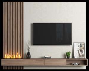 Meuble TV Mural Moderne KEJIA <span class=keywords><strong>pour</strong></span> Salon, avec Vitrine et <span class=keywords><strong>Cheminée</strong></span> Électrique - Product Image 2