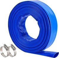 1 2 3 4 5 6 8 10 12 14 16 pouces de qualité supérieure tuyau d'évacuation d'eau en PVC bleu plat pour pompe de piscine ferme agriculture irrigation
