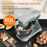 Nouvelle arrivée Batteur sur socle électrique 6,5L 7L 8L Bol mélangeur en acier inoxydable Conception à tête inclinable Écran LED Bouton tactile Multifonction