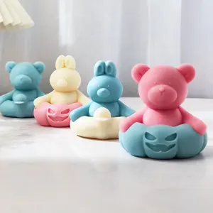 Cute Bear Silicone Mold Mini bear mold for Candle Making DIY Candle Mold  Aromatherapy Plaster Mold